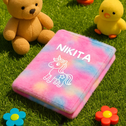 Personalized Unicorn Fur Diary for Kids – Soft Squishy Fancy A5 Size Notebook, Cute Journal & Perfect Birthday Gift Organizer