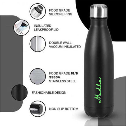 Custom Made Drink Bottles with Name - Stainless Steel Cola Insulated Shape Water Bottle