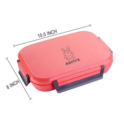 Custom Lunch Box with Name - Pink Stainless Steel Tiffin Box