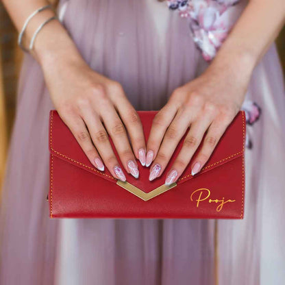 Customized Ladies Clutch Purses - Faux Leather Wallet for Women