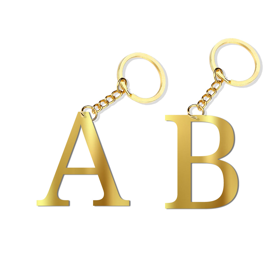 Custom Keychain Monogram Acrylic Key Chain Set of 2