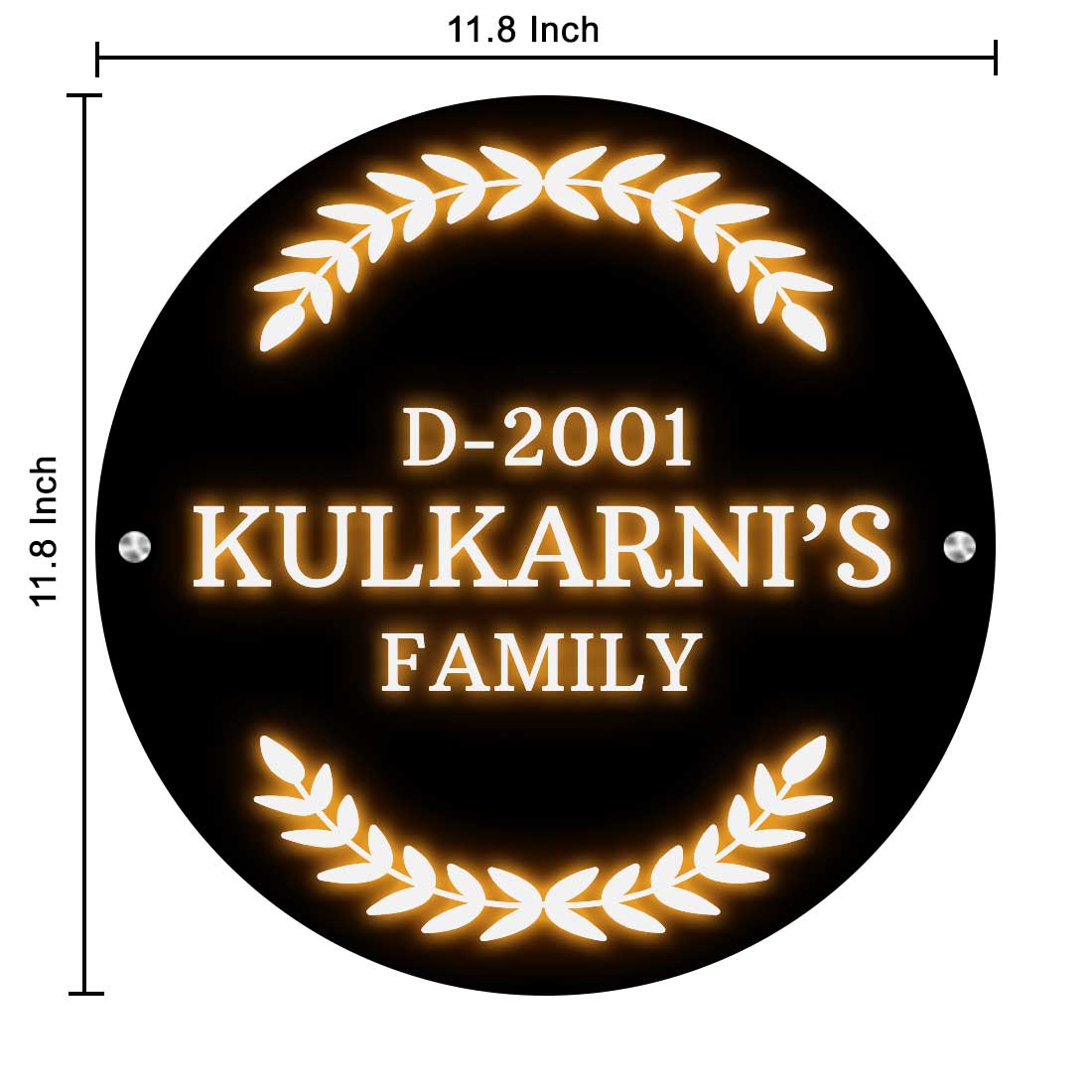 Lighting Name Board Round Name Plate Design