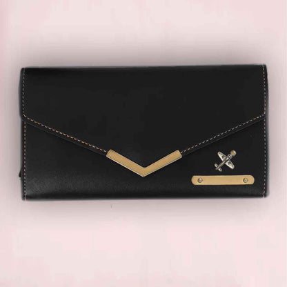 Womens Personalised Wallet with Charms - Faux Leather Clutch Purses for Ladies