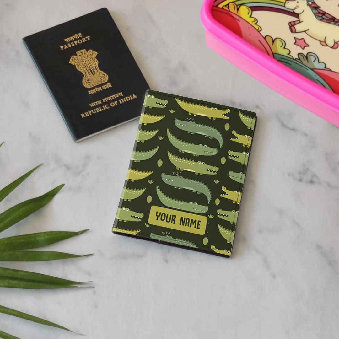 Personalised Passport Cover Suitcase Tag Set - Crocodile