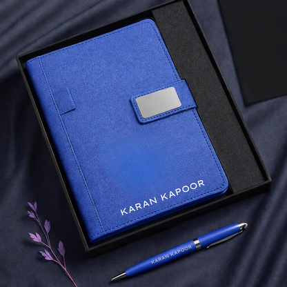 Personalized Diary with Matching Engraved Pen | Customized Leatherette Diary Pen with Name and Premium Black Gift Box