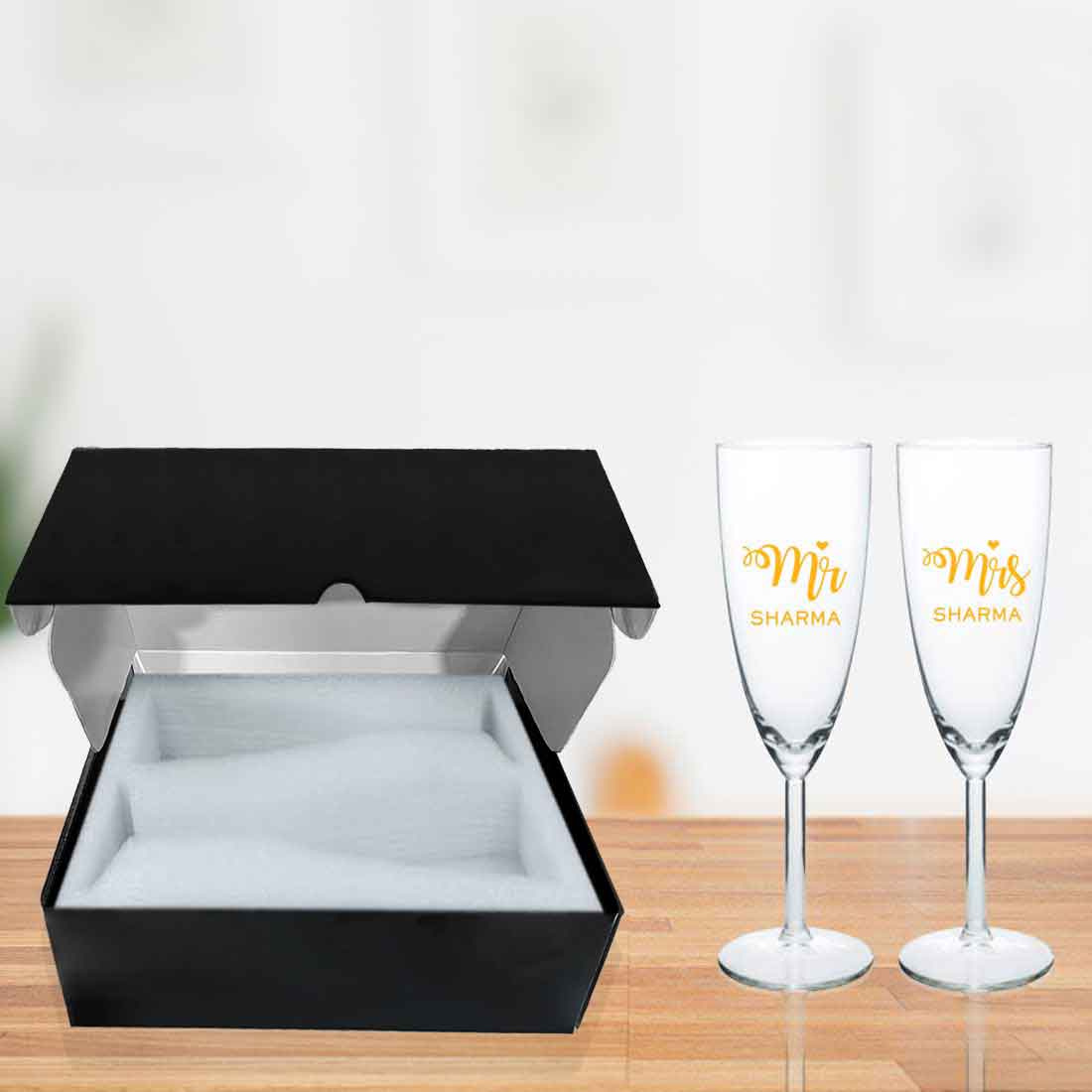 Champagne Glass Set Gift Box Available in Black