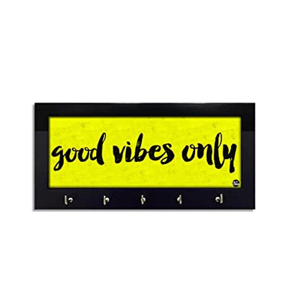 Wooden Wall Decor Key Holder for Keys Organizer - Good Vibes