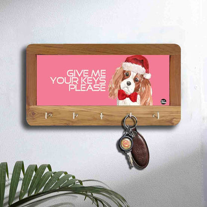 Wall Key Holder Hanger Keys Organizer - Cute Hipster Dog