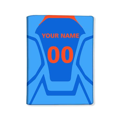 Customizable Passport Cover with Name & Lucky Number - India Cricket Jersey