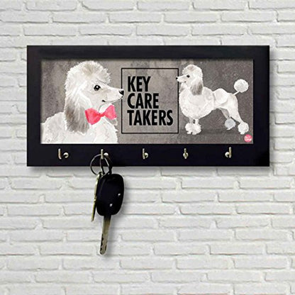 Key Holder Hanger For Wall -  Cute White Dog