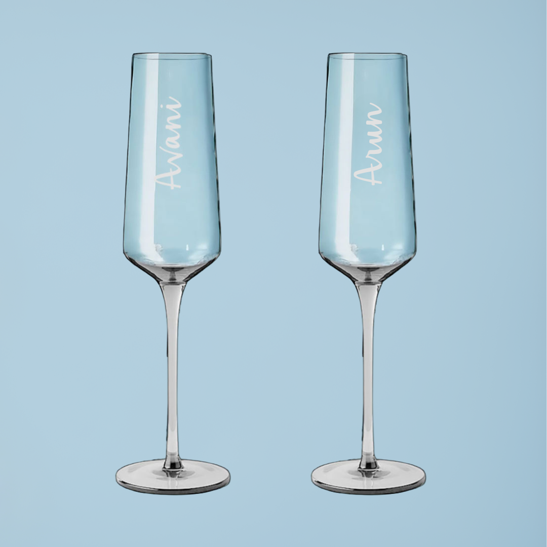 Personalized Champagne Flutes - Premium Engraved Champagne Glasses