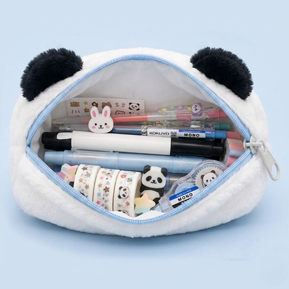 Customised Pencil Pouch with 3D Ears | Birthday Gift for Kids | Plush Faux Fur Pencil Box