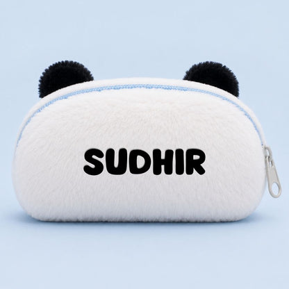 Customised Pencil Pouch with 3D Ears | Birthday Gift for Kids | Plush Faux Fur Pencil Box