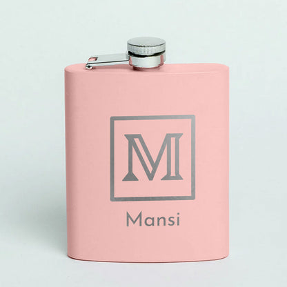 Personalised Pink Hip Flask with Funnel Stainless Steel 8OZ Whiskey Flask for Women