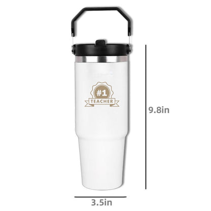 Insulated Tumbler with Handle 900ml Stainless Steel Vacuum Flask - Perfect Teacher Day Gift