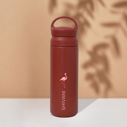 Custom Design Water Bottles-Stainless Steel Thermos Bottle 500ml - Flamingo