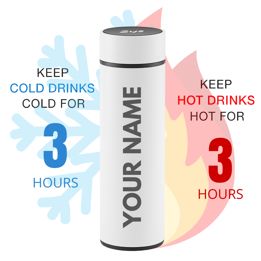 Personalised Thermal Flask for Tea with Temperature Display - ADD LOGO
