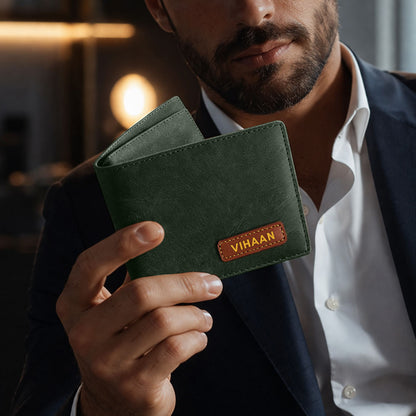 Custom Wallet for Men – Genuine Leather Premium Wallet with 9 Card Slots, Flip iCard Slot & 2 Cash Compartments