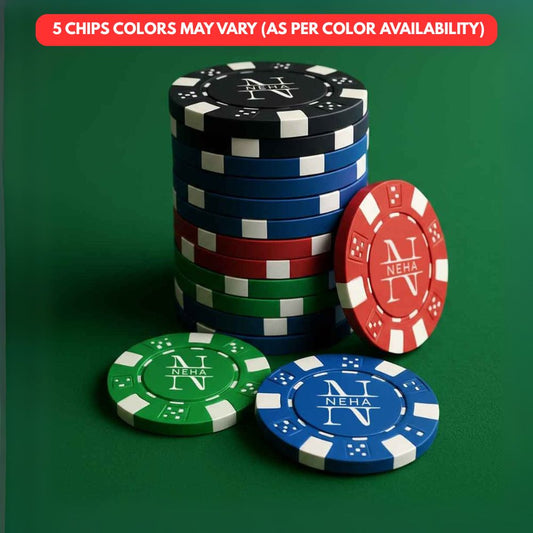 Premium Poker Chips- Personalized Clay Poker Coin with Playing Cards Non-Tearable & Waterproof (100/200/300 in 5 Colors-Colors May Vary)