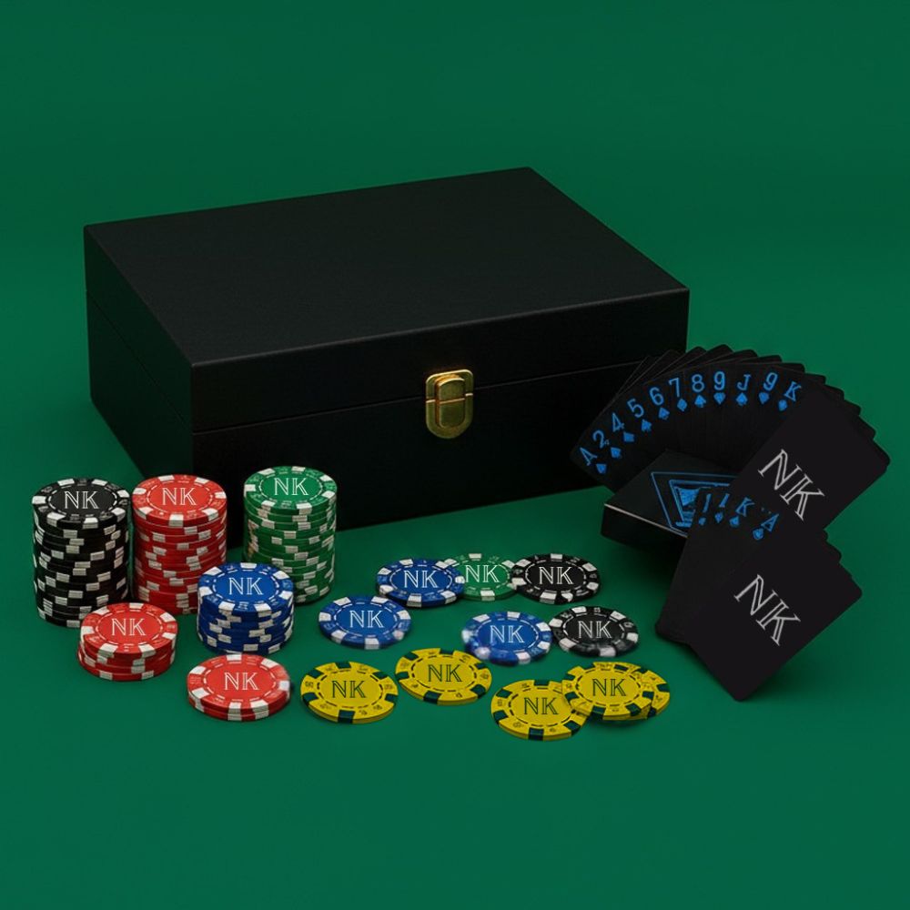 Professional Ceramic Poker - Custom Clay Poker Coin with Playing Cards Non-Tearable & Waterproof (100/200/300 in 5 Colors) - CHIPS COLORS MAY VARY