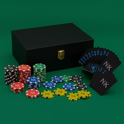 Professional Ceramic Poker - Custom Clay Poker Coin with Playing Cards Non-Tearable & Waterproof (100/200/300 in 5 Colors) - CHIPS COLORS MAY VARY