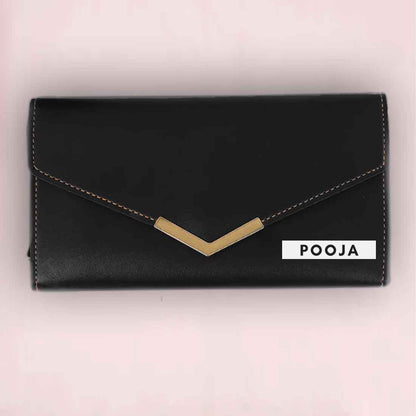 Personalized Ladies Wallet with Name - Faux Leather Clutch Purses for Women