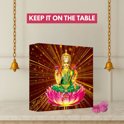 Goddess Laxmi Table Lamp – Divine Light for Home Temple & Spiritual Wall Décor