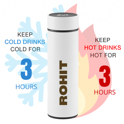 Personalised Thermos Flask for Tea Coffee with Temperature Display- Red
