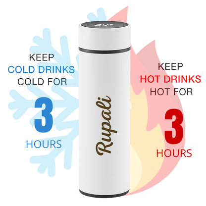 Custom Coffee Flask Thermal for Tea with Temperature Display - Add Name