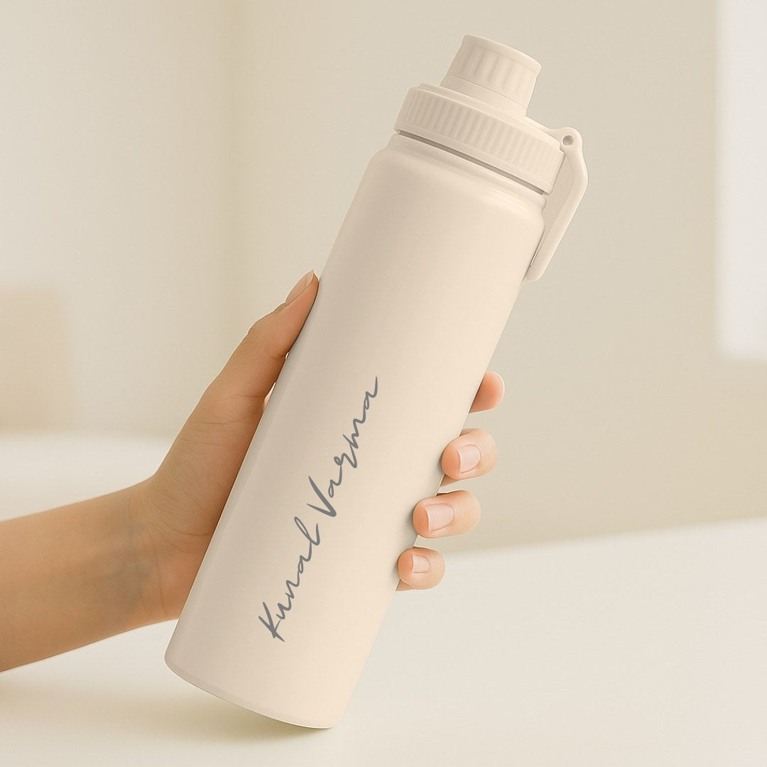 Nutcase Personalised Water Bottle 800ml Double Insulated Bottles with Name - Keeps Water Hot/Cold for Hours