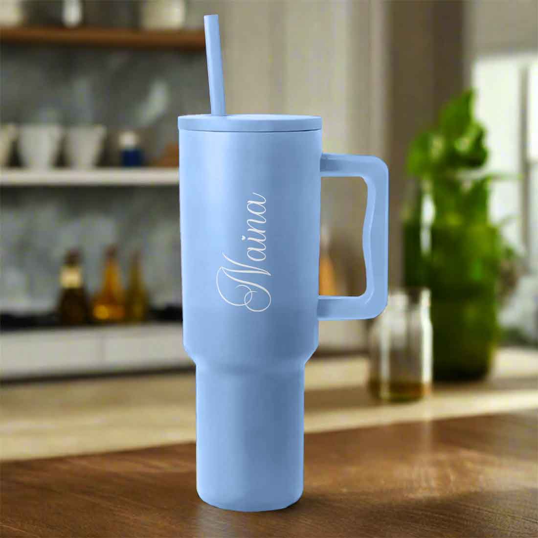 Nutcase Personalized Insulated Tumbler with Straw and Lid Large Travel Cups 1200ml