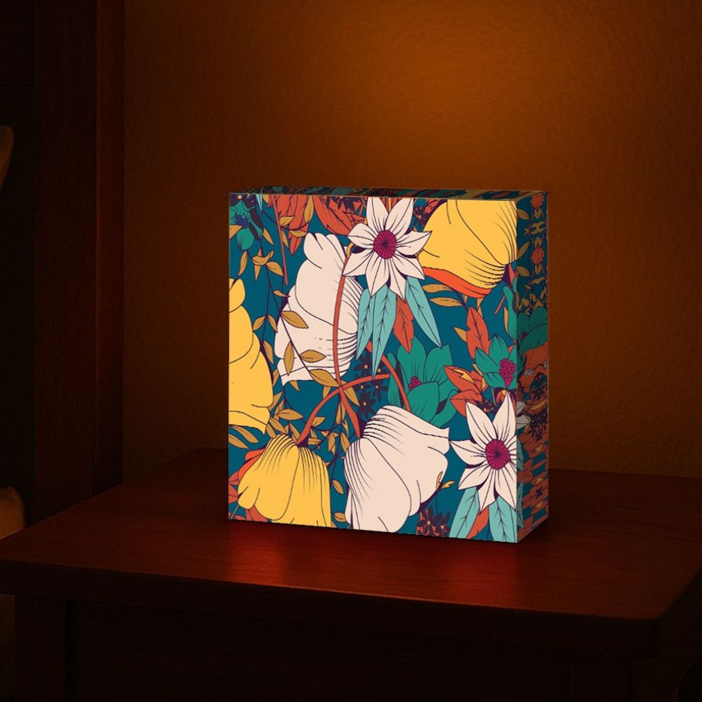 Designer LED Lamp – Floral Wall & Table Light | Soft Glow Night Lamp for Bedroom, Temple & Home Décor