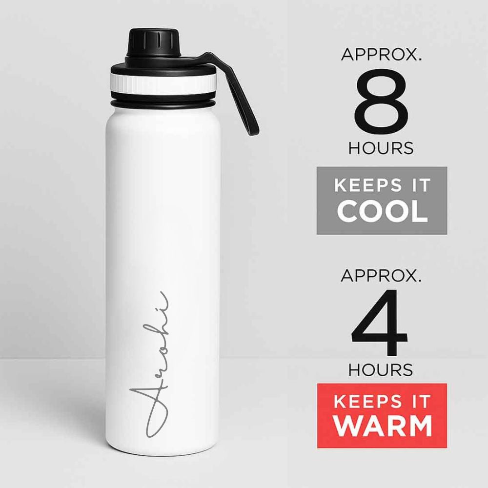 Nutcase Custom Bottle 800ml / 1000ml Double Insulated Water Bottle with Name - Keeps Water Hot/Cold for Hours