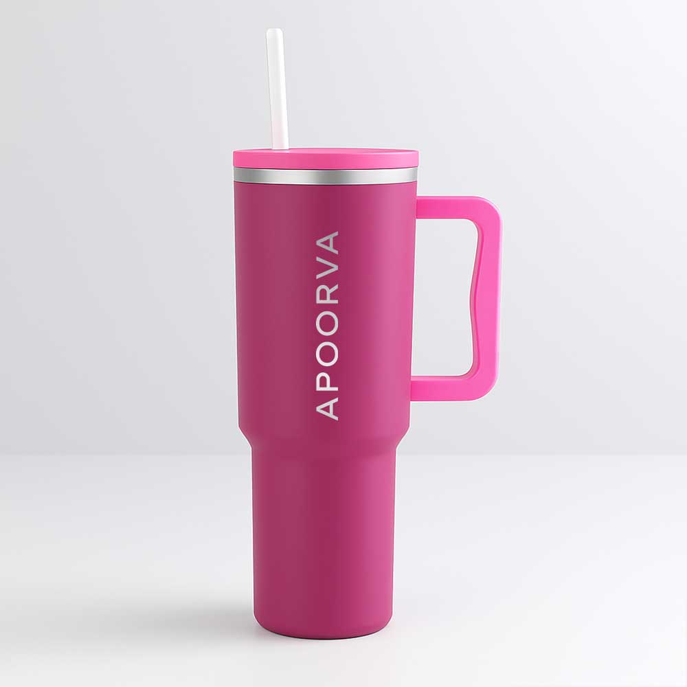 Nutcase Stainless Steel Mug with Straw and Lid - Large Travel Cups 1200ml