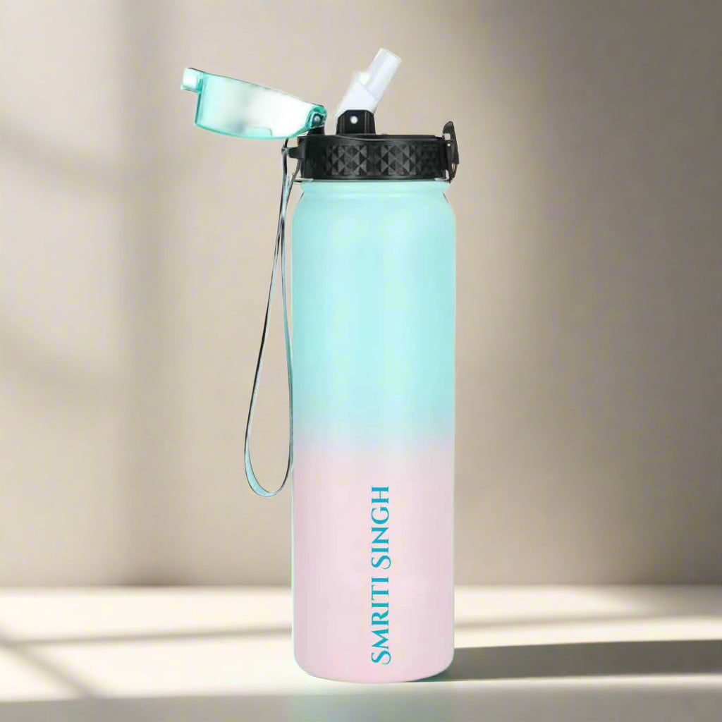 Nutcase Stainless Steel Drink Bottle Personalised with Name - 600ml Premium 304 Sipper Bottle