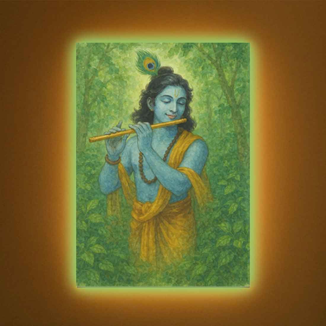 Krishna Photo Frame with LED – Premium Lighting Wall Frame with Divine Glow for Home & Office Décor