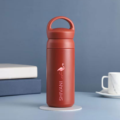 Custom Design Water Bottles-Stainless Steel Thermos Bottle 500ml - Flamingo