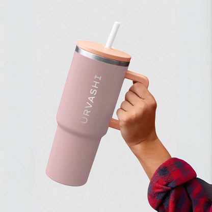 Nutcase Stainless Steel Mug with Straw and Lid - Large Travel Cups 1200ml