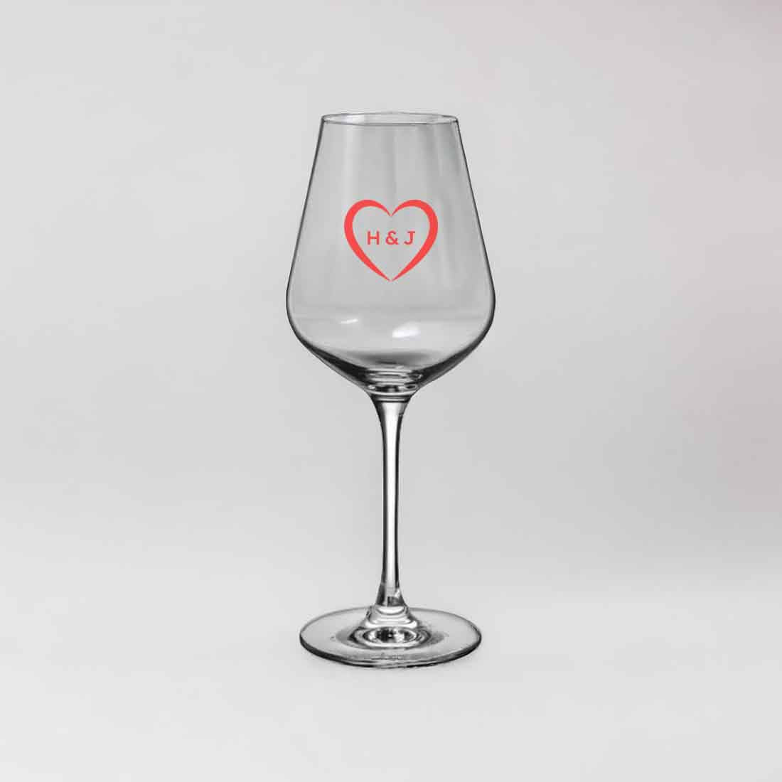 Customisable Wine Glass with Heart and Initial - Premium Edition Wine Glasses