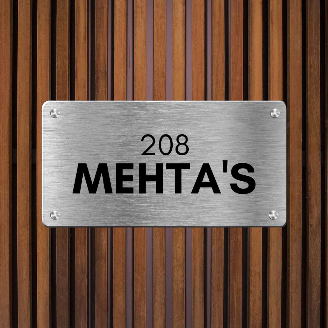 metal name plate for home