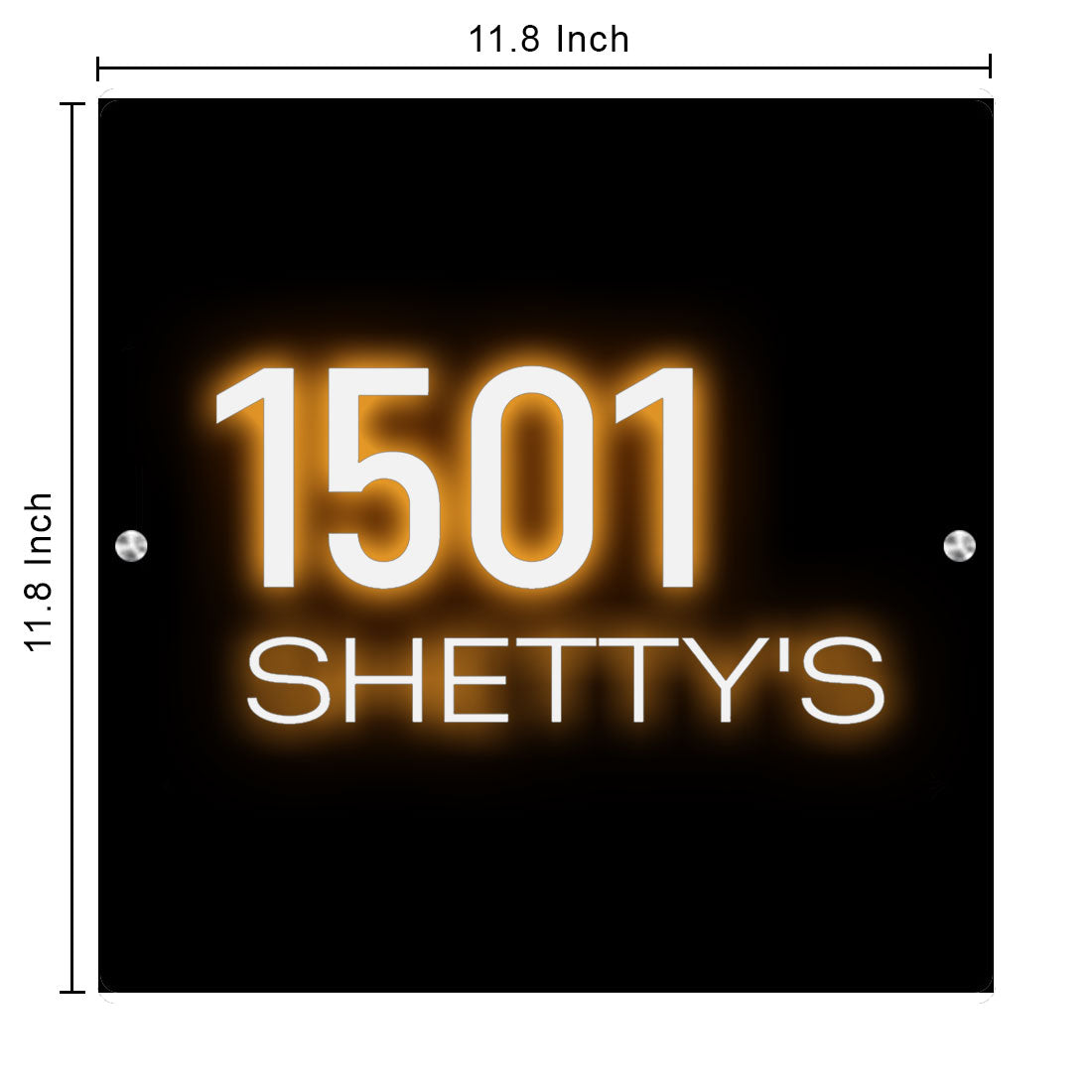Light Name Plate For Home LED Name Board Square