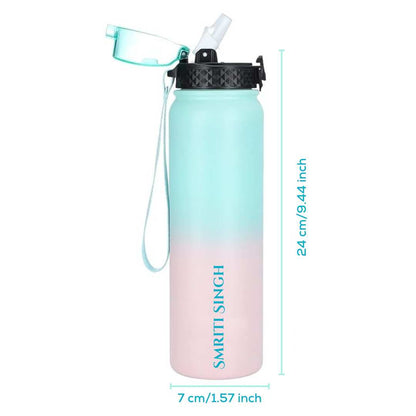 Nutcase Stainless Steel Drink Bottle Personalised with Name - 600ml Premium 304 Sipper Bottle