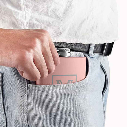 Personalised Pink Hip Flask with Funnel Stainless Steel 8OZ Whiskey Flask for Women