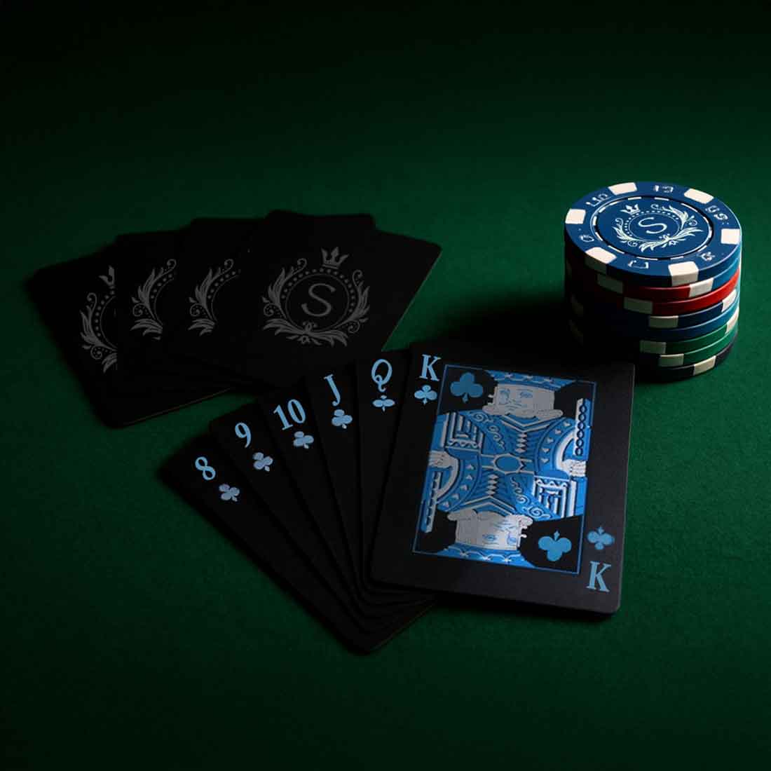 Premium Ceramic Chips for Poker - Personalized Casino Coin with Playing Cards Non-Tearable & Waterproof (100/200/300 in 5 Colors-colors may vary as per availability)