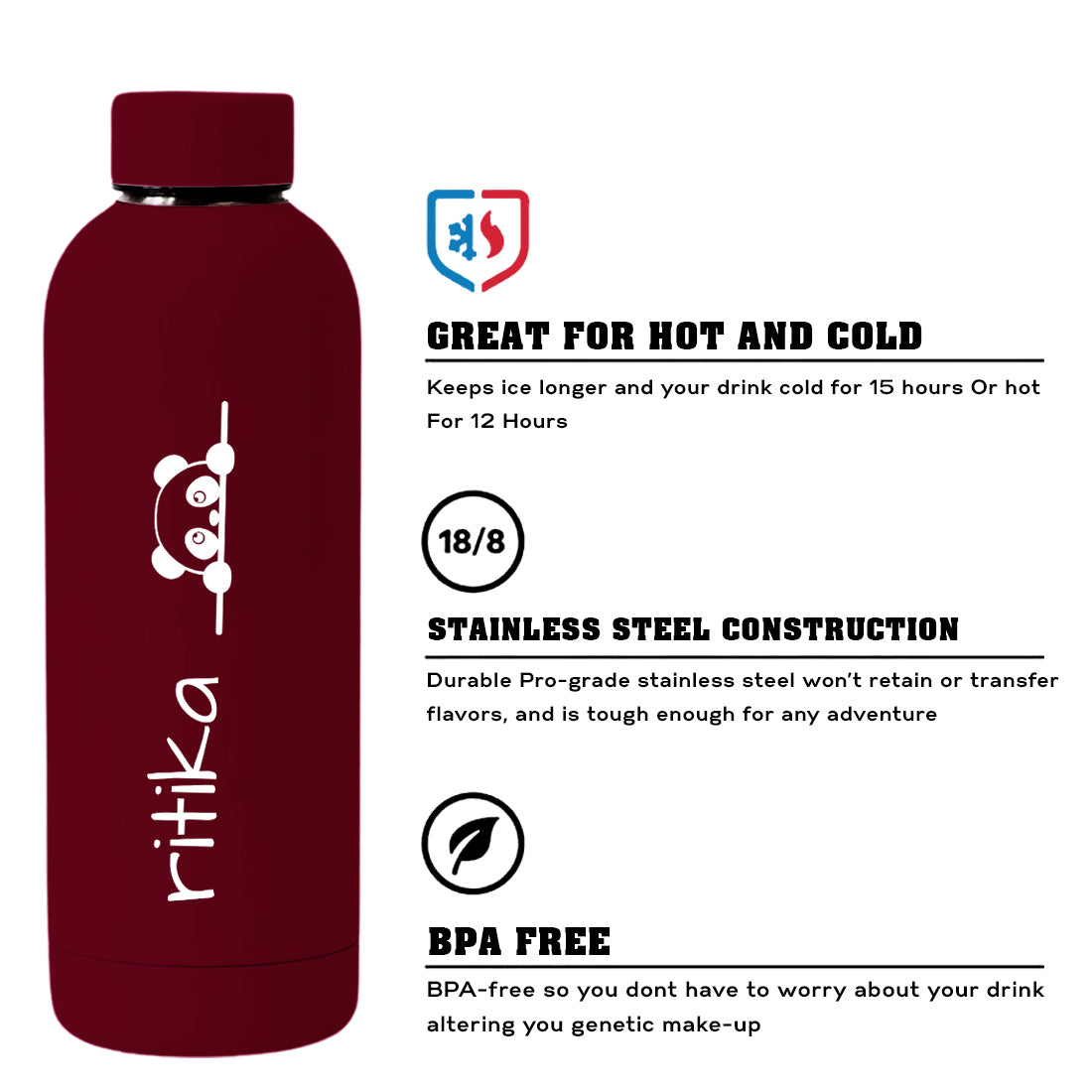 Customized Children's Stainless Steel Bottle – Double Insulated, BPA-Free, Leakproof Bottle for Travel, School, and Home