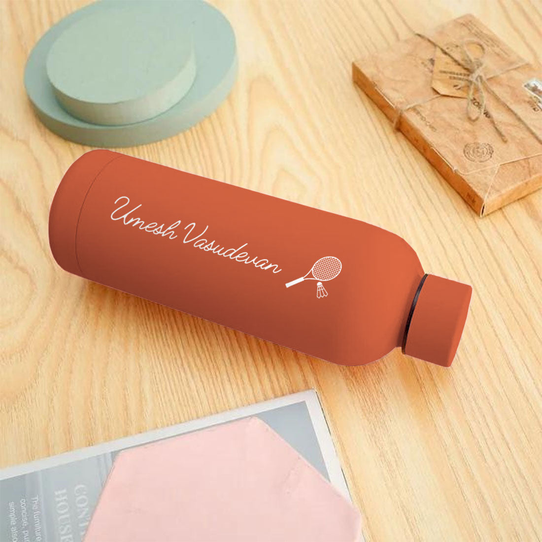 Double Insulated Name Bottle Stainless Steel Water Bottles for Travel Office Gym Home - BPA Free, Leakproof