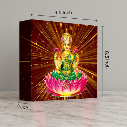 Goddess Laxmi Table Lamp – Divine Light for Home Temple & Spiritual Wall Décor