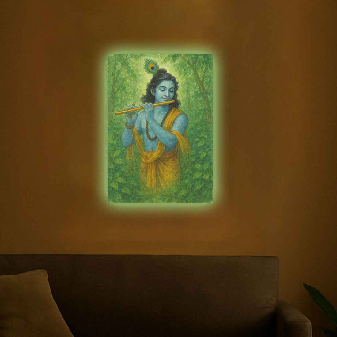 Krishna Photo Frame with LED – Premium Lighting Wall Frame with Divine Glow for Home & Office Décor