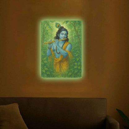 Krishna Photo Frame with LED – Premium Lighting Wall Frame with Divine Glow for Home & Office Décor
