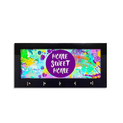 Key Holder Hanger For Wall -  WATERCOLOR HOME SWEET HOME